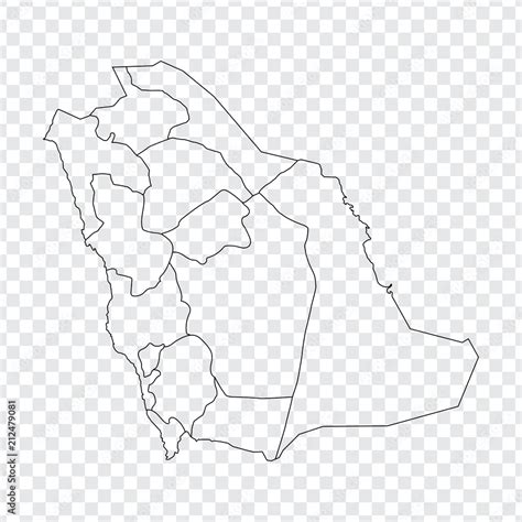 Blank map Saudi Arabia. High quality map of Saudi Arabia on transparent background. Map of Saudi ...