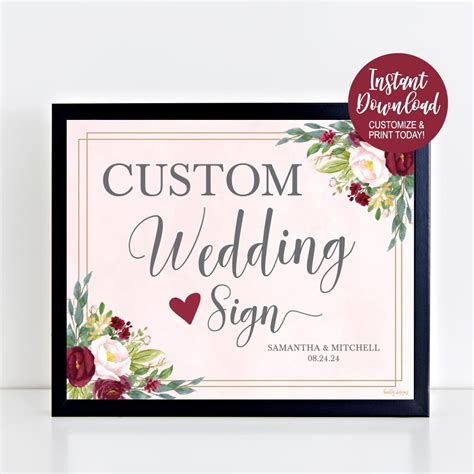 Printable Wedding Reception Signs Sign For Wedding Reception | Etsy