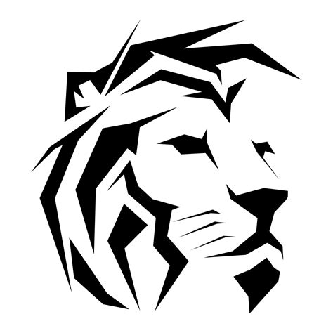 Simple logo silhouette geometric lion head sharp gaze 15733481 Vector ...