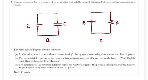 Solved 7. Diagram a shows a battery connected to a capacitor | Chegg.com