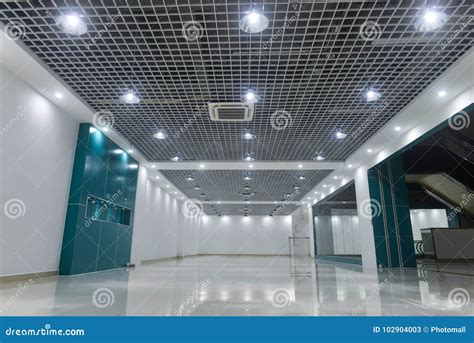 Empty Store Interior of Modern Commercial Shopping Mall Stock Image - Image of bottom, bokeh ...