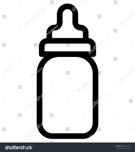 Baby Bottle Vector Icon Stock Vector (Royalty Free) 637003222 ...