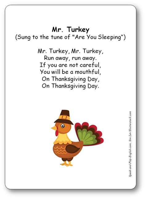 Mr Turkey - Thanksgiving Song sung to the tune of "Are You Sleeping"