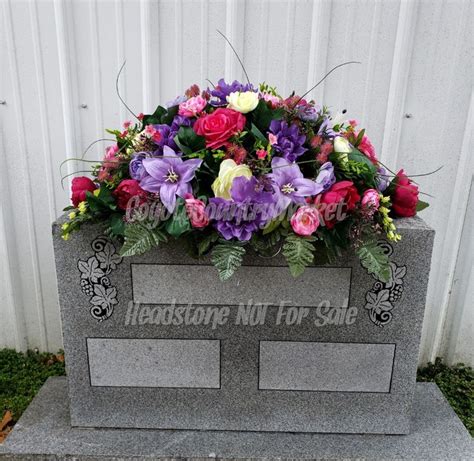 Cemetery Headstone Saddle-Cemetery Flowers-Grave Flowers-Headstone ...