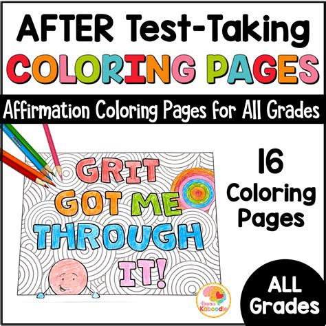 After State Testing Activities: Coloring Pages Positive Affirmations