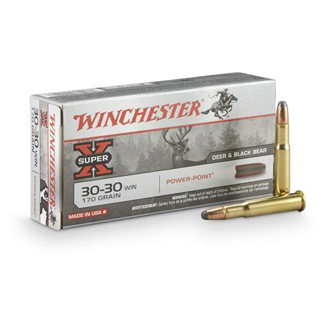 Winchester Super-X, .30-30 Winchester, PP, 170 Grain, 20 Rounds - 12109, .30-30 Winchester Ammo ...