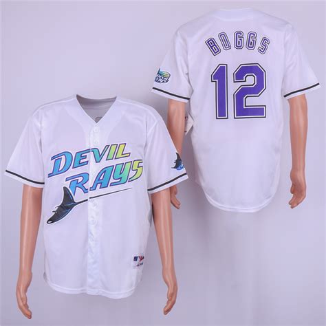 Men's Tampa Bay Rays Wade Boggs White Throwback Jersey - Other Baseball Clothing & Accs