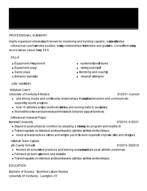 Sports Volleyball Coach Resume Examples for 2024: Templates & Tips