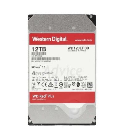 12 TB HDD WD RED PLUS (7200RPM, 256MB, SATA-3, WD120EFBX)(By ...