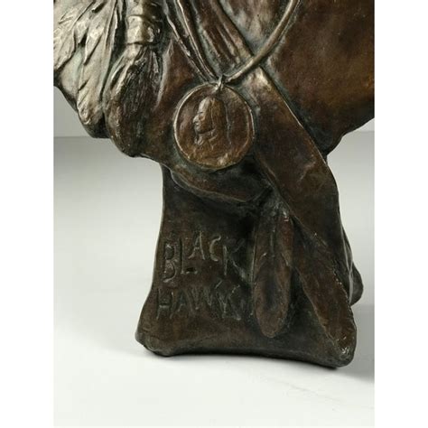 Vintage Indian Chief of Black Hawk Art Bronze Statue - 17” | Chairish