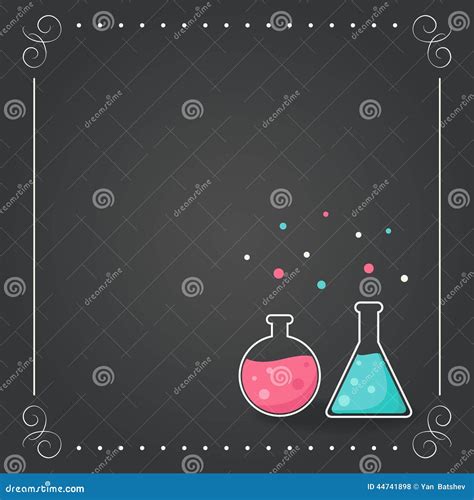 Chemistry Bottles on Chalkboard Background. School, Science, Chemistry Concept. Stock Vector ...