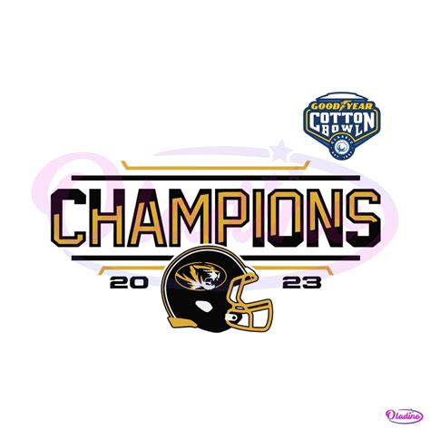 Missouri Tigers 2023 Cotton Bowl Champions SVG