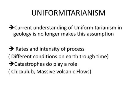 Uniformitarianism Examples