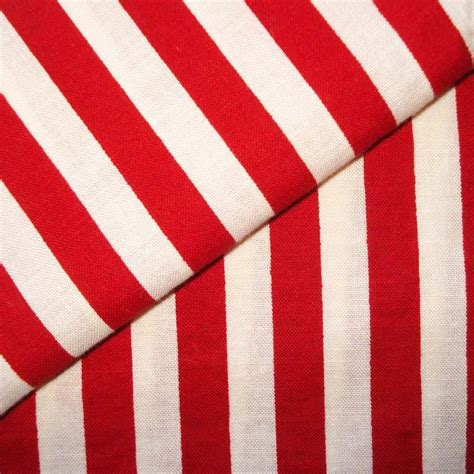 Fine Cotton Striped Fabric Red and White Big Top