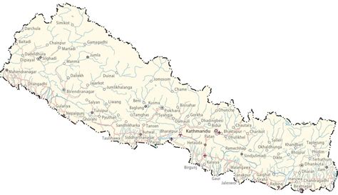 Map of Nepal - GIS Geography