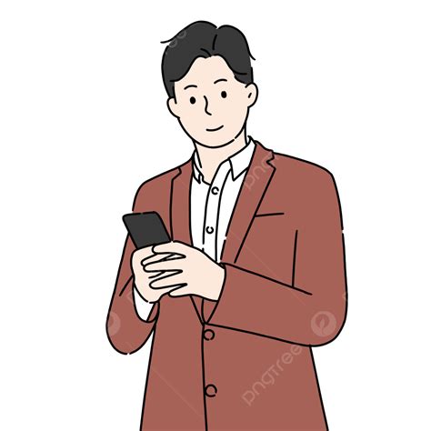 Young Man Clipart Transparent PNG Hd, Young Man Holding Phone, Young Man, Holding, Phone PNG ...