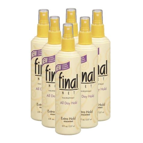 FINAL NET EXTRA HOLD UNSCENTED HAIRSPRAY 8 OUNCE (PACK OF 6)