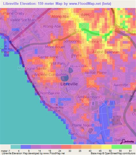 Elevation of Libreville,Gabon Elevation Map, Topography, Contour