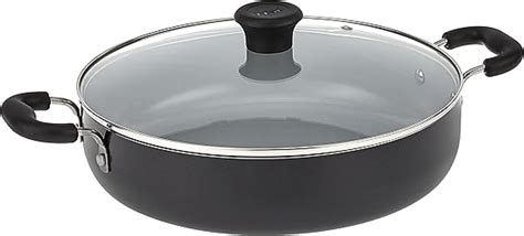 Amazon.com: T-fal Specialty Ceramic Dishwasher Oven Safe Everyday Pan, 12"/ 5 qt, Black ...