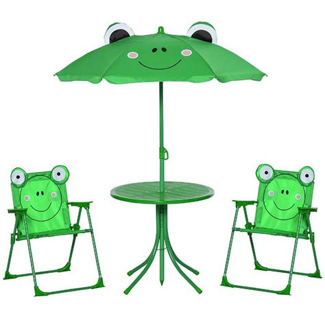 Outsunny Kids Folding Picnic Table and Chair Set Green | Oriental Trading