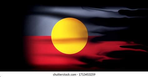 Aboriginal Australia Flag Silk Black Background3d Stock Illustration ...