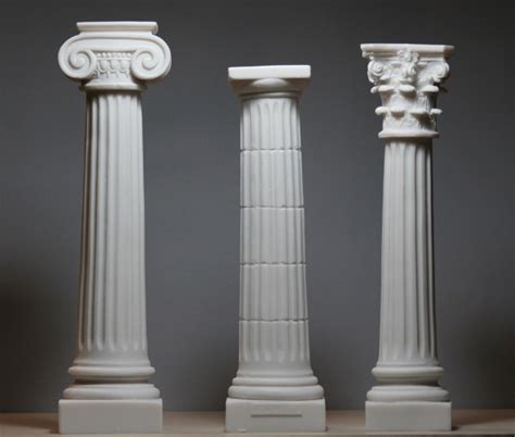 Set 3 Columns Pillars Ionic Doric Corinthian Order Architecture Decor Sculpture | eBay