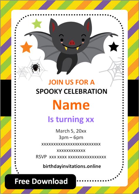 FREE Printable Halloween Birthday Invitations Templates 🎃