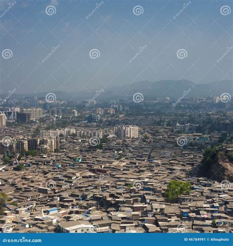 Aerial View of Mumbai Slums Stock Image - Image of human, tarpaulin ...