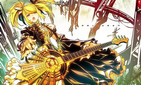 HD wallpaper: Rin Kagamine wallpaper, girl, guitar, art, kagamine rin, Vocaloid | Wallpaper Flare