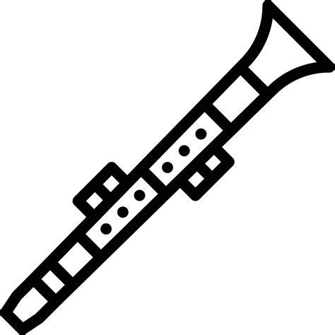 clarinet music musical instrument - outline icon 14353372 Vector Art at ...