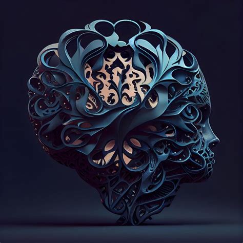 Premium AI Image | 3d illustration of abstract shape in blue and black ...