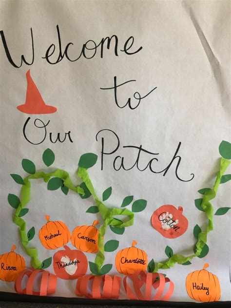 Welcome To Our Patch | Pumpkin patch bulletin board, Pumpkin patch kids, Fall classroom decorations