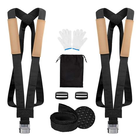 2 Pack 13ft Moving Shoulder Straps 2 Person Furniture Lifting Strap 600 lb - Black - Walmart.com ...