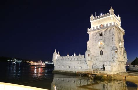 Belem Tower by Night in Lisbon, Portugal