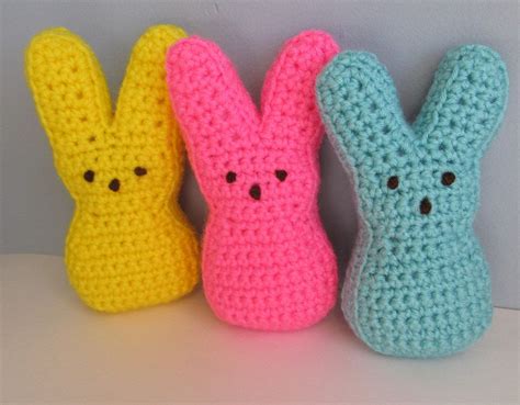 Crochet Peeps Bunnies / Large Marshmallow Bunny Peeps / Easter Basket Peeps Bunny / Easter Bunny ...