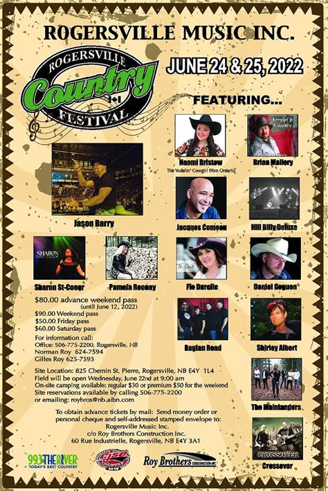 Rogersville Country Festival - Events - 99.3 The River