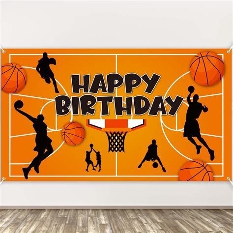 Buy BeYumi Basketball Theme Happy Birthday Photography Backdrop Banner, NBA All Star Slam Dunk ...