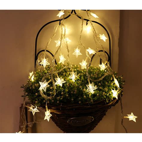 Reactionnx LED Star Snowflake Curtain Lights, Battery Operated Window Curtain Lights String ...