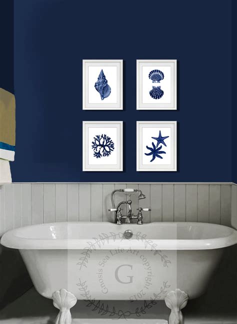 30 Gorgeous Navy Blue Bathroom Wall Decor - Home, Decoration, Style and Art Ideas