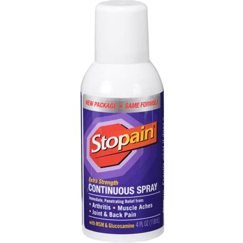 Stopain Extra Strength Continuous Pain Relief Spray 4 Ounce Mess Free and Easy Temporarily ...