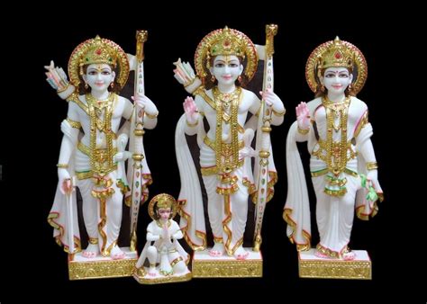 Painted Hindu White Marble Ram Darbar Statue, For Worship, Rs 25000 /set | ID: 23102727455