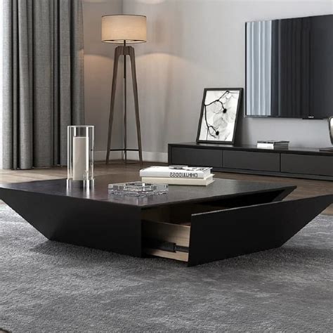 floating Meditative plan table basse carrée avec tiroir courtyard Fatal Warship