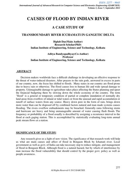 (PDF) CAUSES OF FLOOD BY INDIAN RIVER A CASE STUDY OF TRANSBOUNDARY RIVER ICCHAMATI IN GANGETIC ...