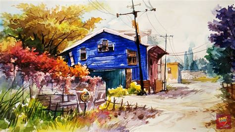 Colorful Watercolor Landscape By PAINTLANE | Scenery paintings, Poster color painting, Landscape ...