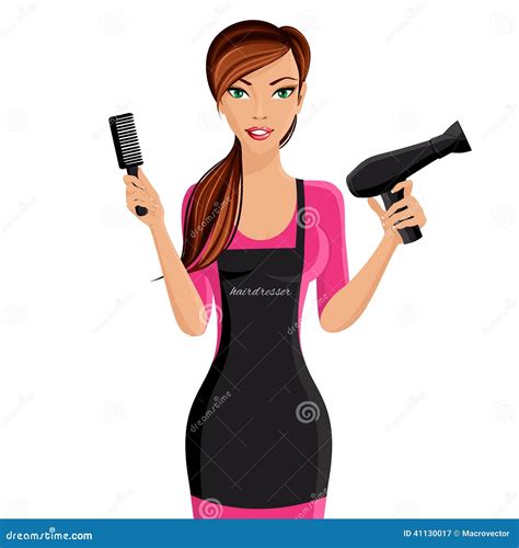 Woman Hairdresser Portrait Stock Vector - Image: 41130017