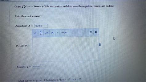 Solved Graph f(x)=−2cosx+2 for two periods and determine the | Chegg.com