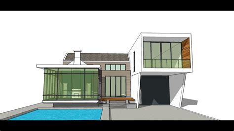 Sketchup Simple House Design Free Download ~ Sketchup Plan Modern House Villa Story Two Sam ...