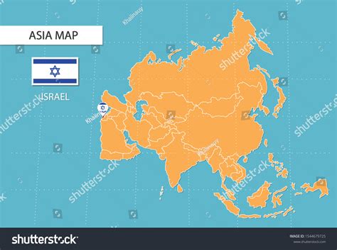 Israel Map Asia Icons Showing Israel Stock Vector (Royalty Free) 1544679725 | Shutterstock