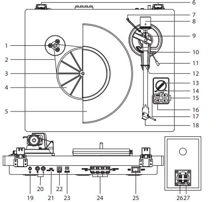 1byone H004 Turntable Hi-Fi System with Speakers Instruction Manual