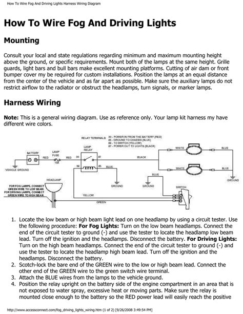 Wiring In Driving Lights Diagram - Wiring Boards